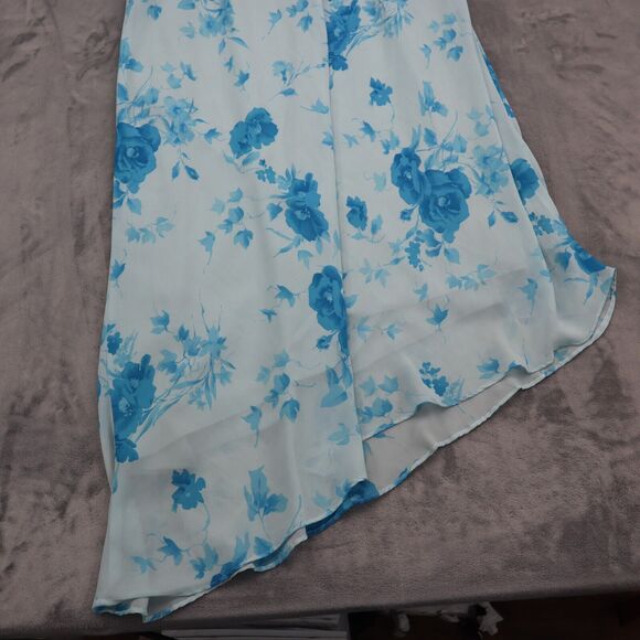 Esmeralda Dress Womens 3X Blue Hi Low One Shoulder Plus Size Blue Floral - Picture 3 of 16